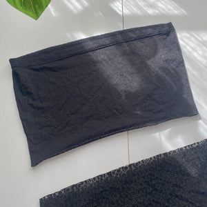 Black stretchy see trough bandeaus tube top 90s y2k vintage (S/M)