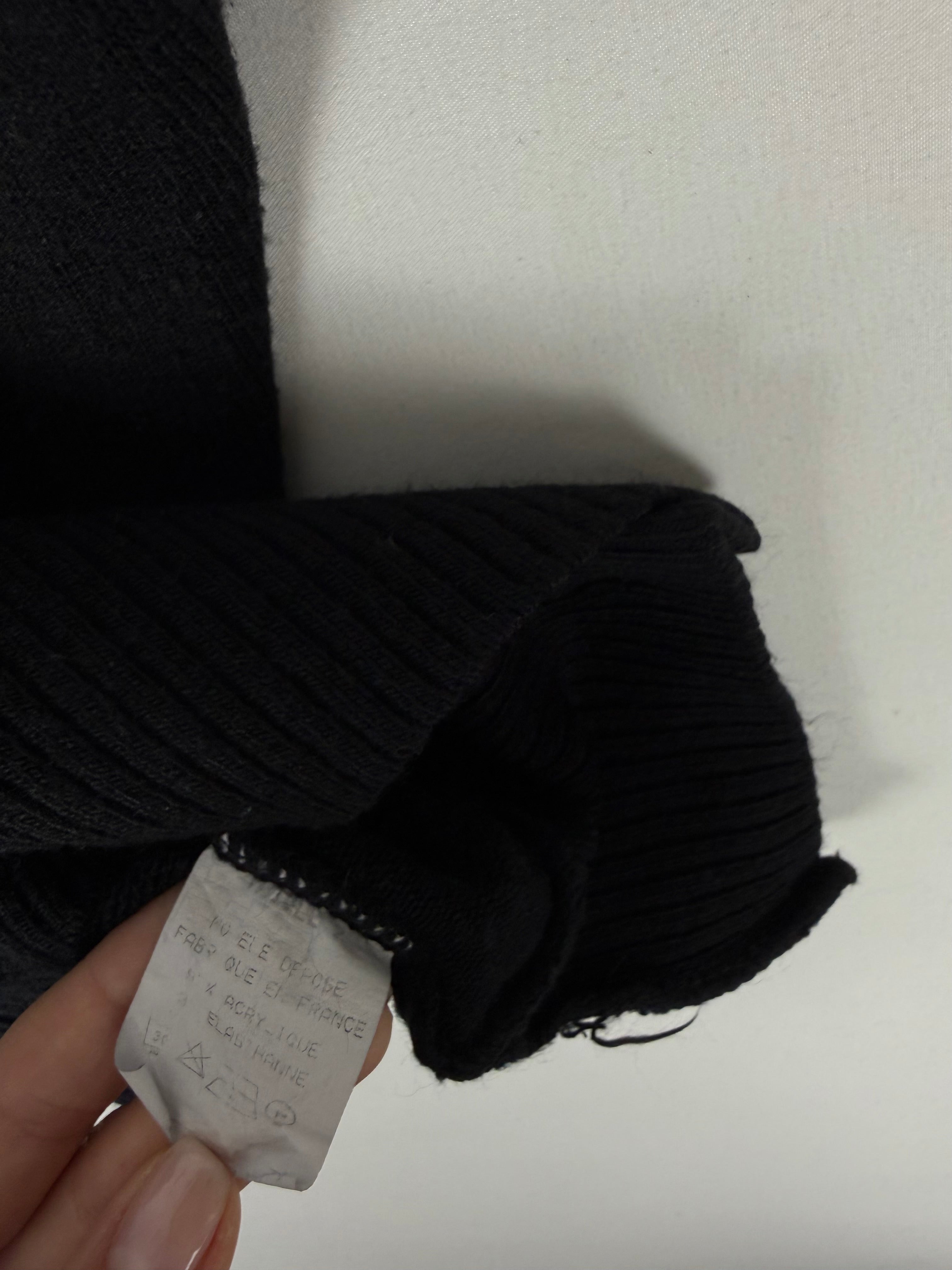 Black hooded tight fit jumper (S)
