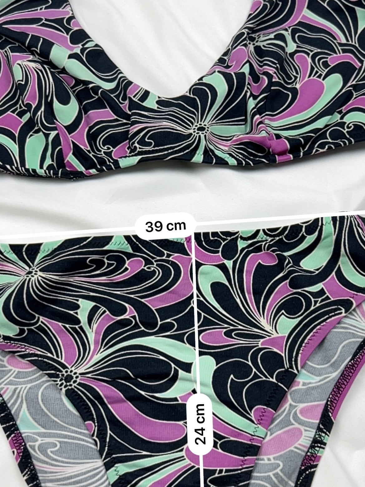 Black floral bikini set (XL)