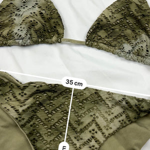 Khaki snake crochet low rise bikini set (XL)