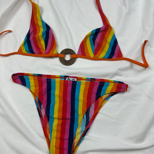 Multicolor striped bikini set (S/M)