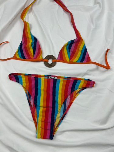 Multicolor striped bikini set (S/M)
