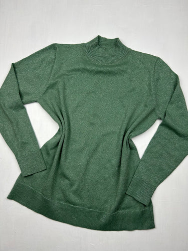 Green shinning high neck jumper (S/M)