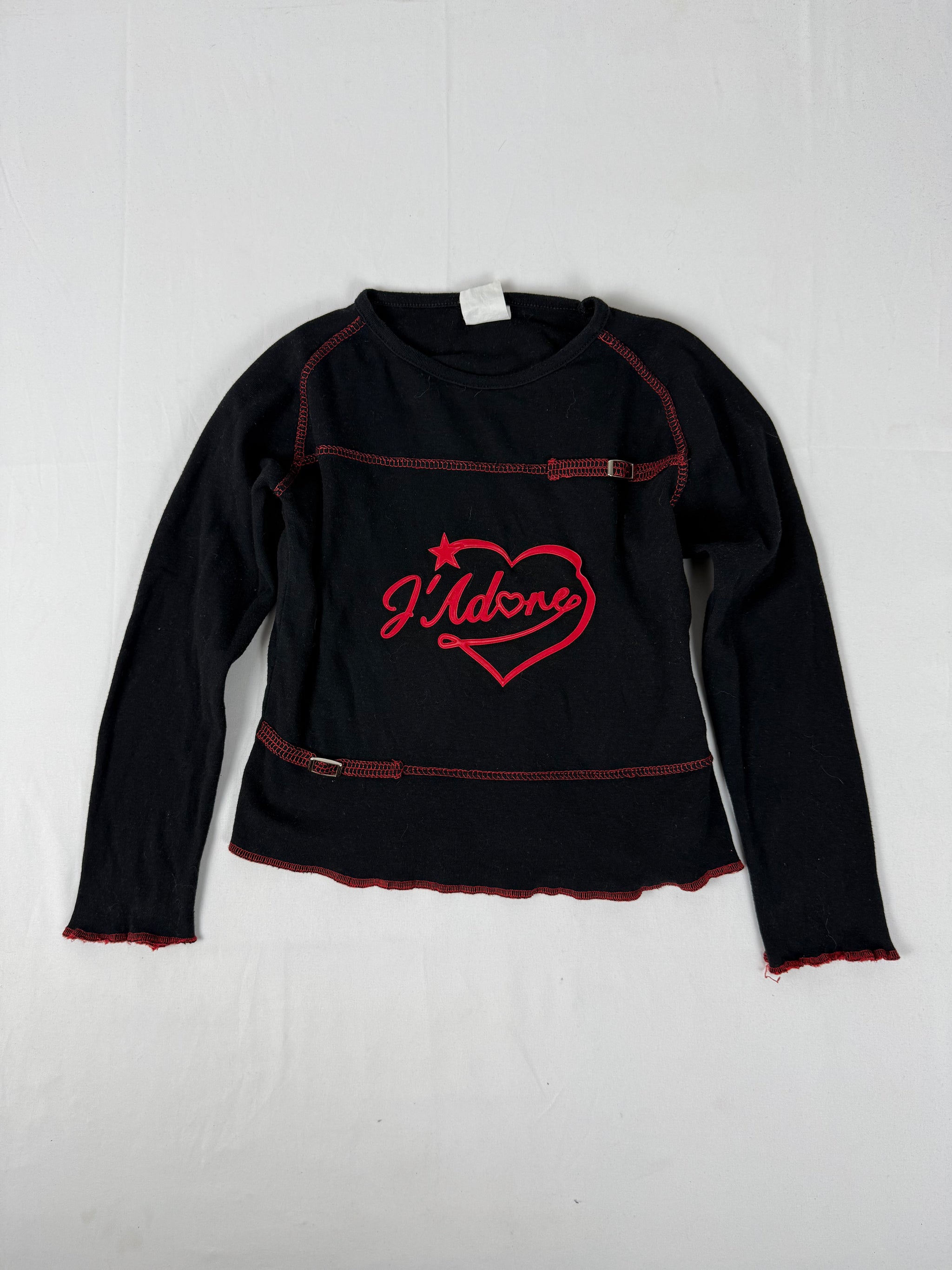 Black graphic long sleeves top (S)