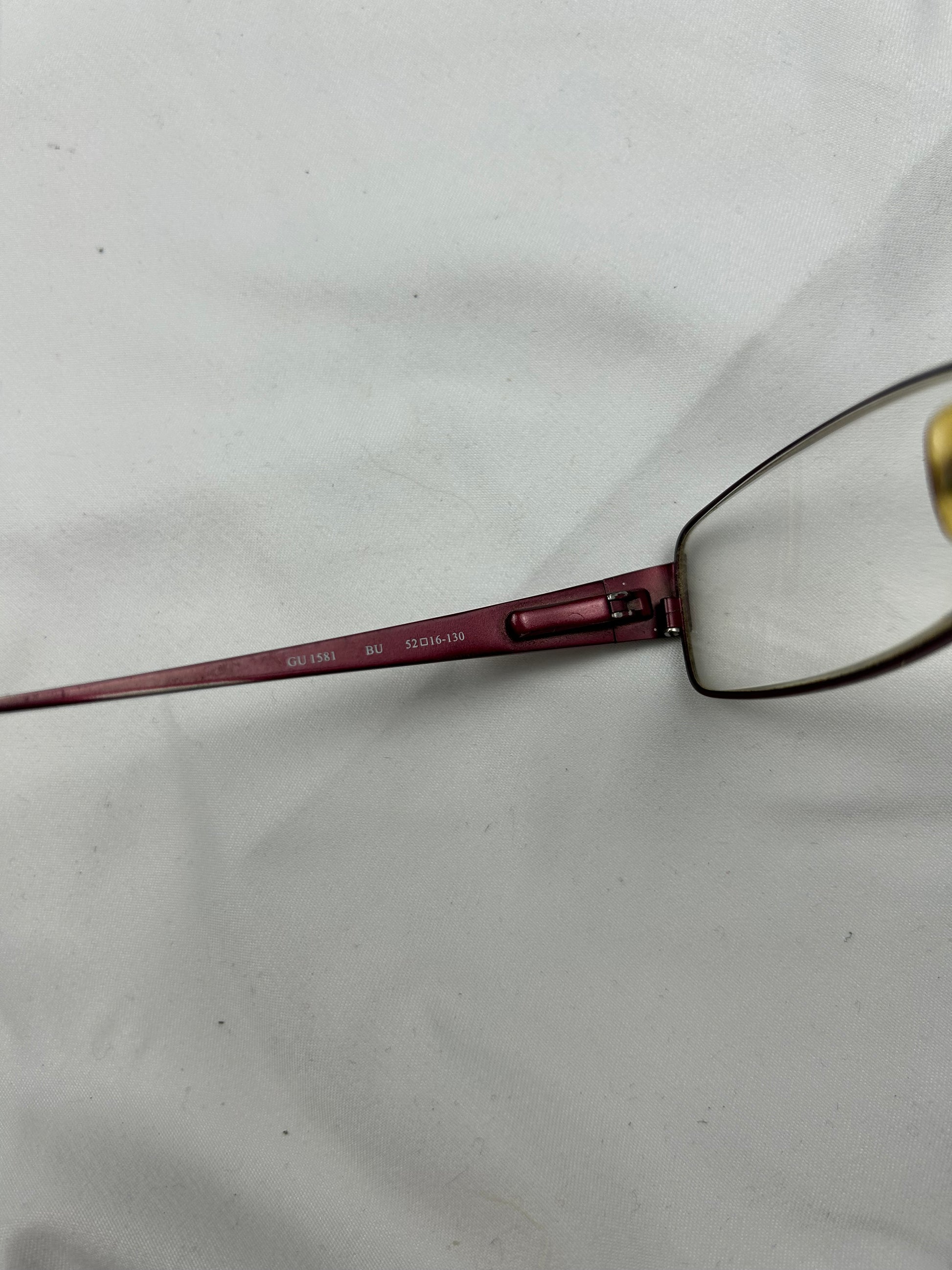 2000s pink office siren glasses (with prescription)