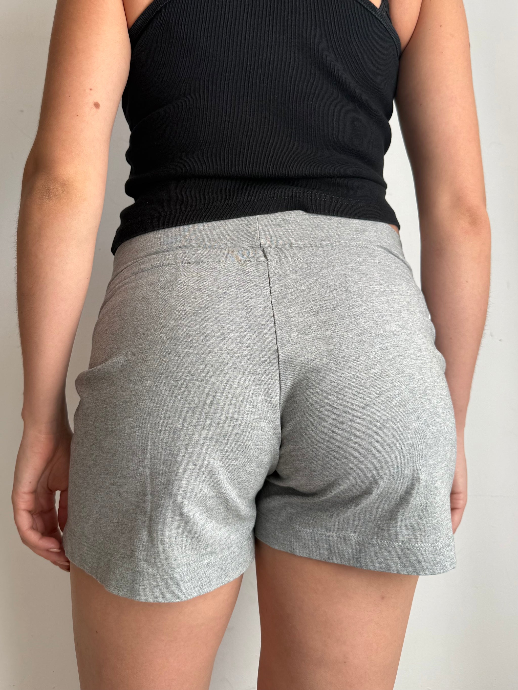 Grey cotton activewear mini short (S)