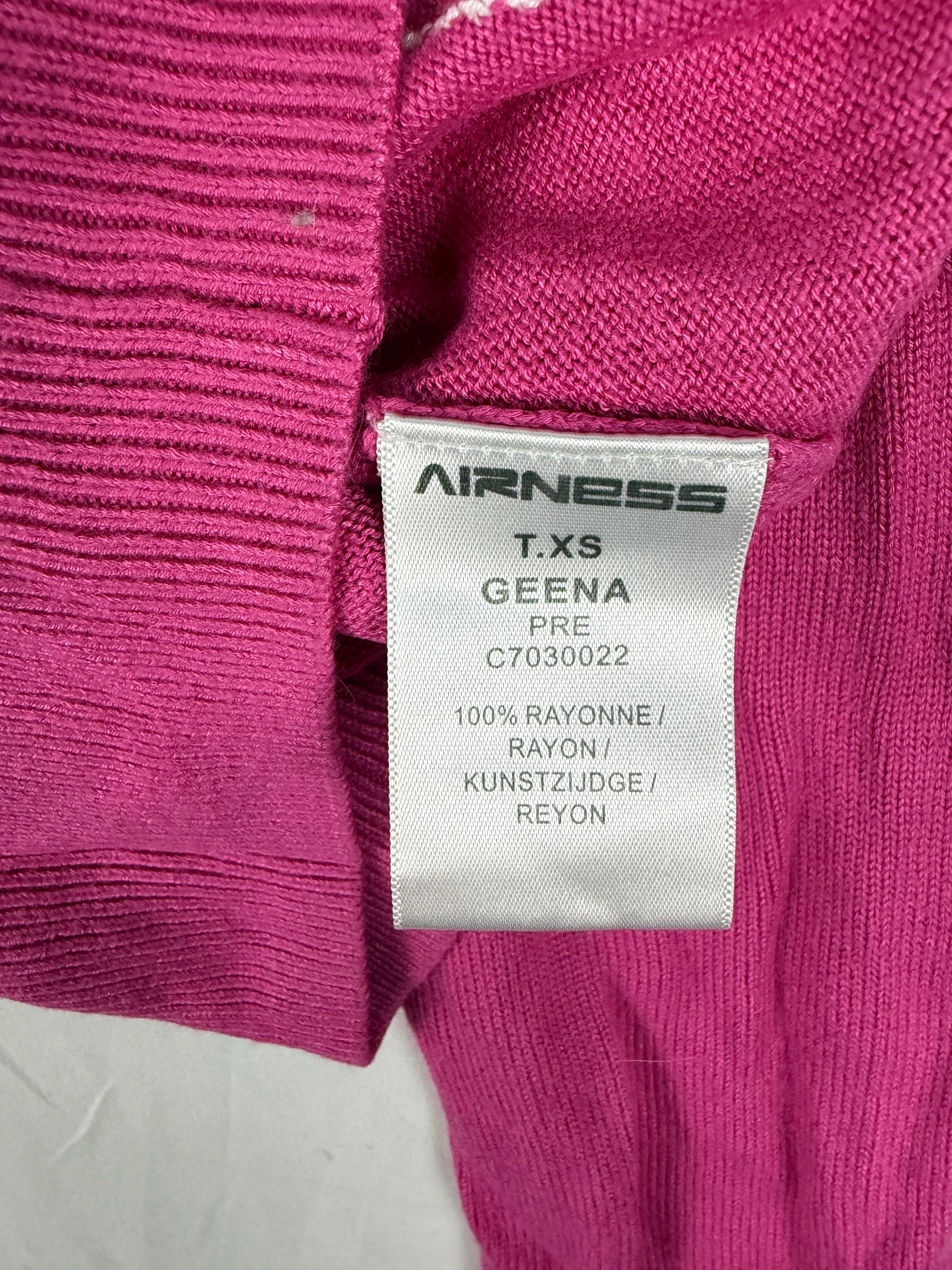 Pink logo tight fit zip up cardigan jumper (XS)