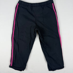 Black & pink cotton low rise capri pants (S)