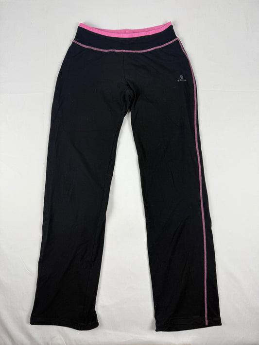 Black & pink cotton low rise flare pants (S/M)