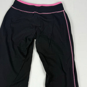 Black & pink cotton low rise flare pants (S/M)