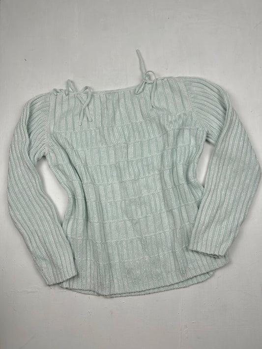 Baby blue tie up 100% cotton jumper (S)