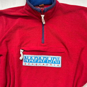 Red half zip fleece sweatshirt (M)