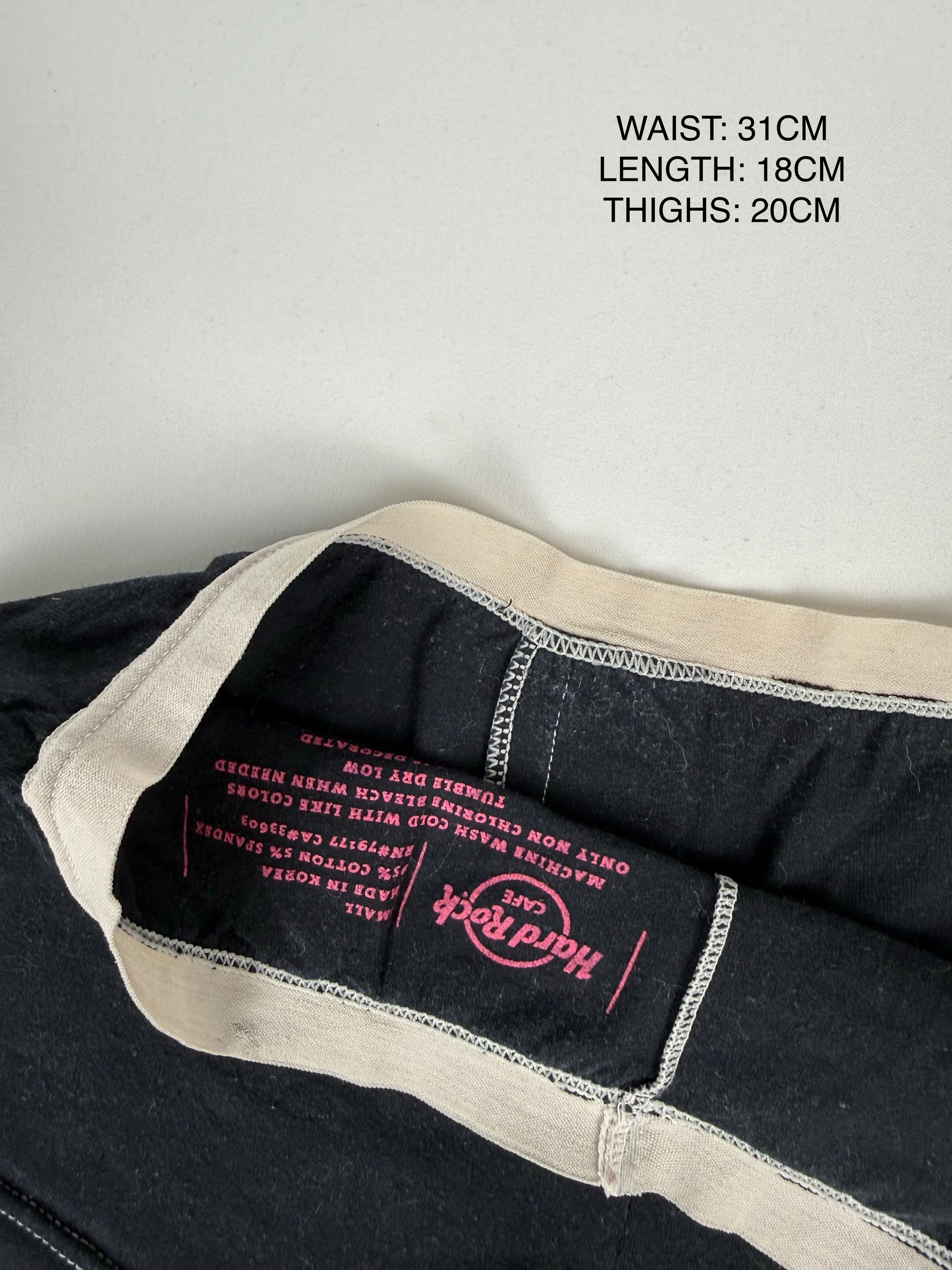 Black graphic low rise mini shorty (XS)