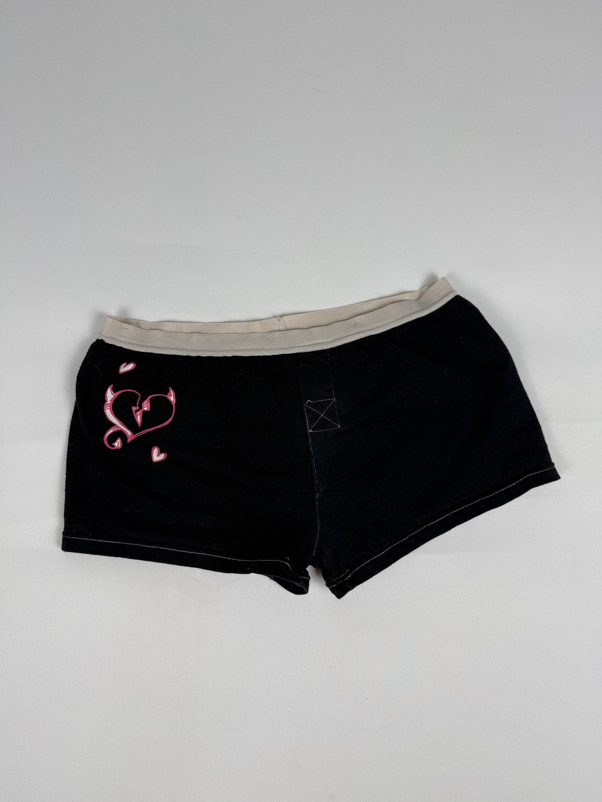 Black graphic low rise mini shorty (XS)