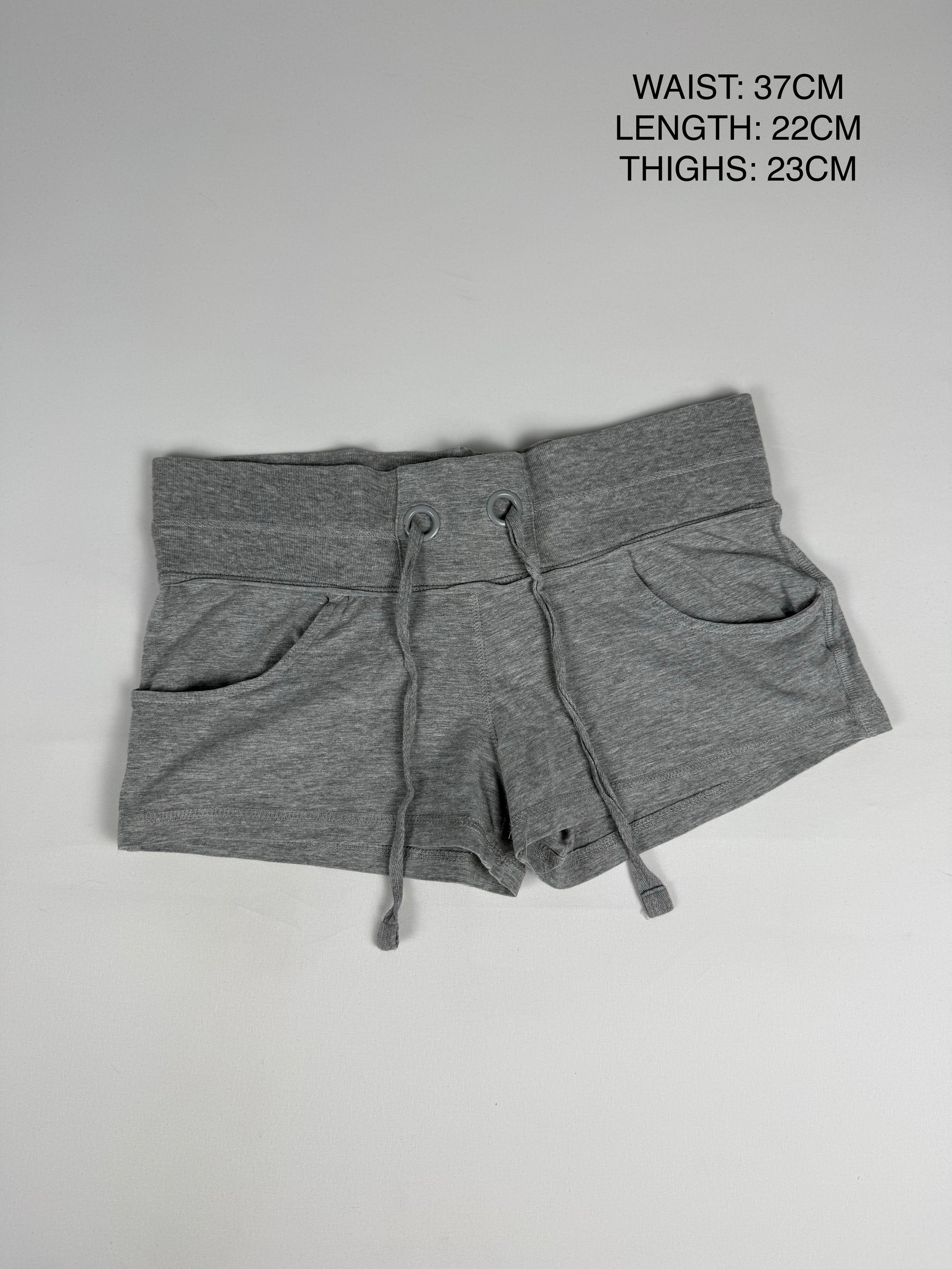 Grey activewear low rise mini short (S)