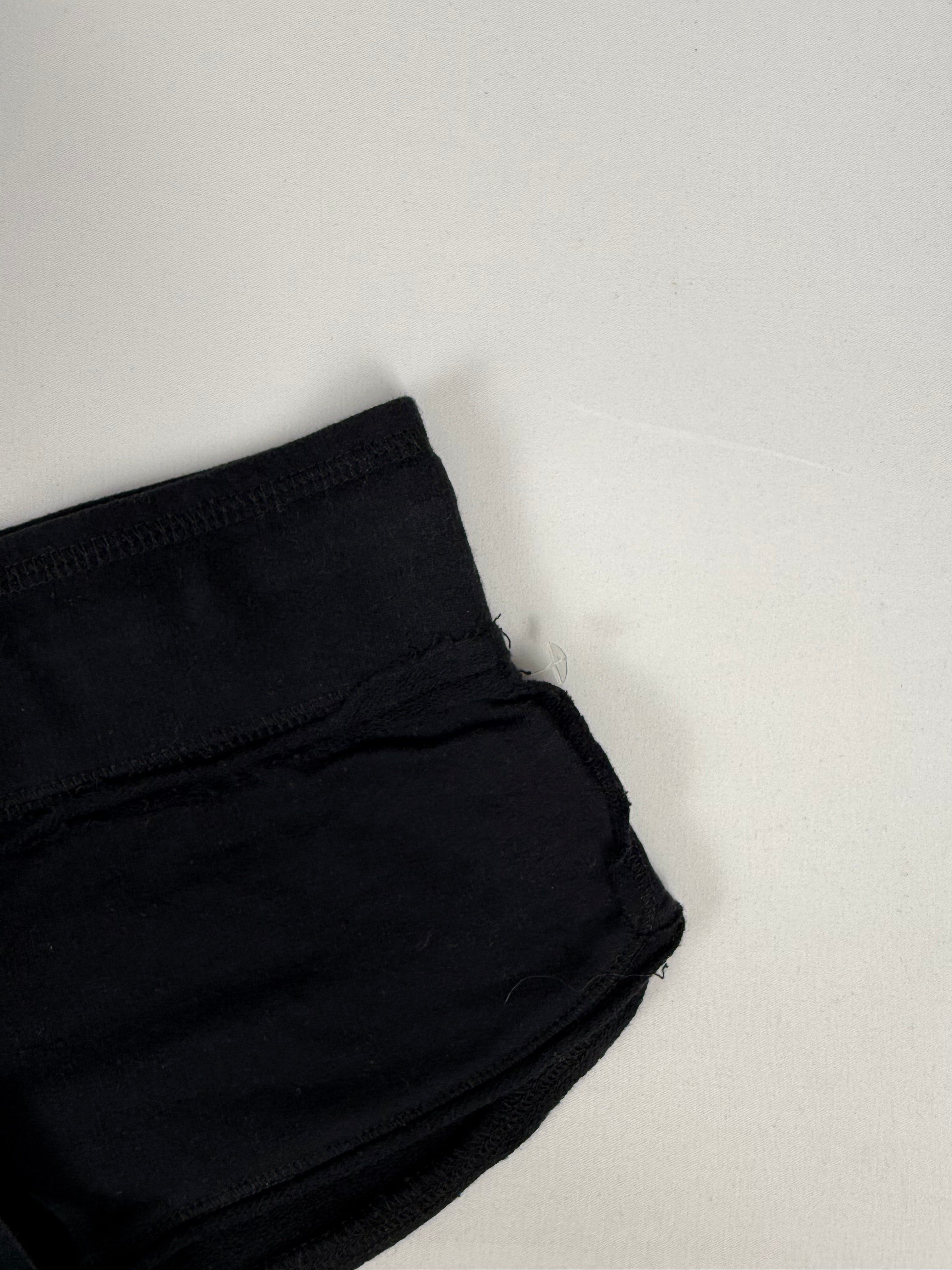 Black cotton low rise mini short (S)