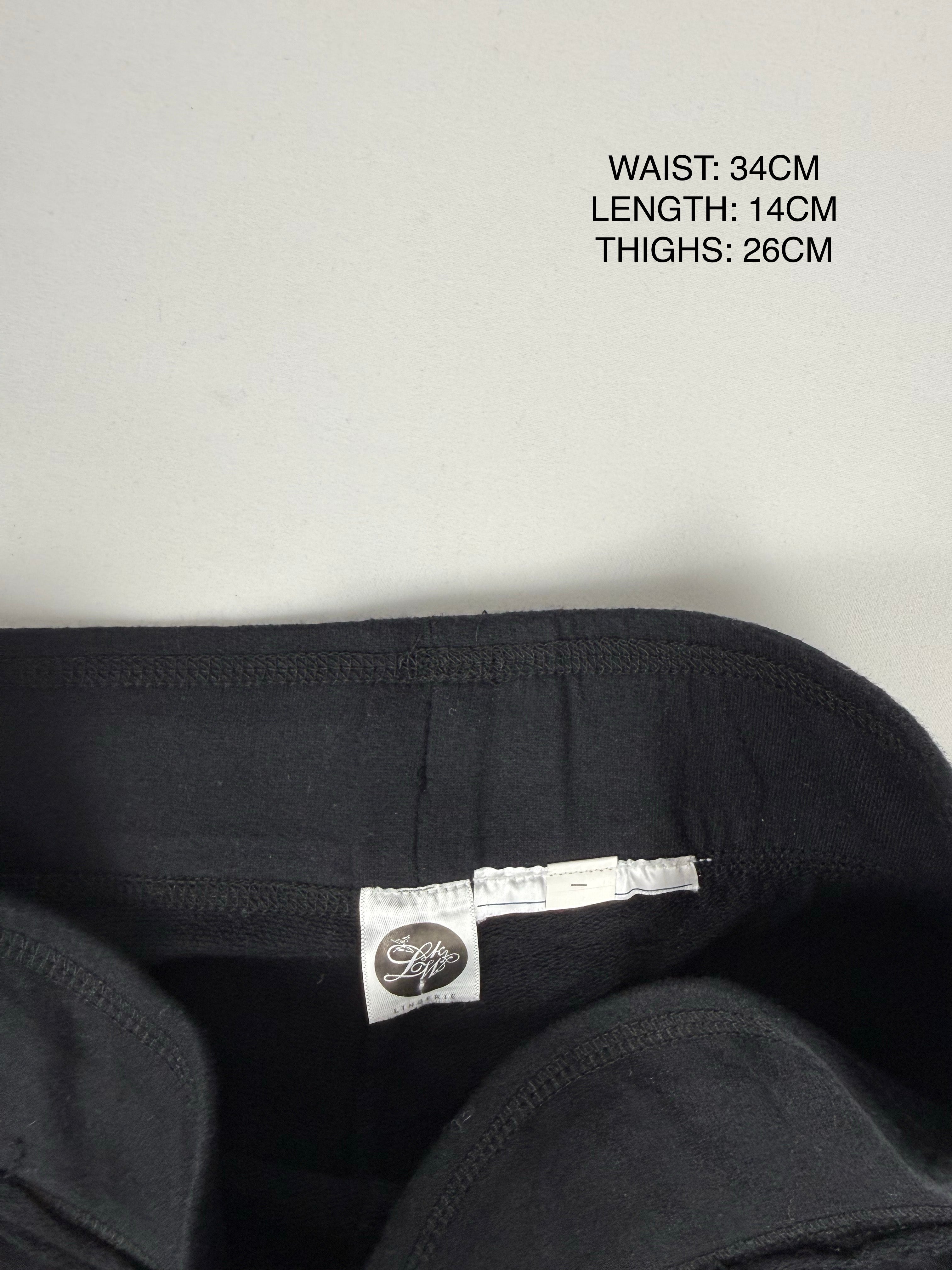 Black cotton low rise mini short (S)