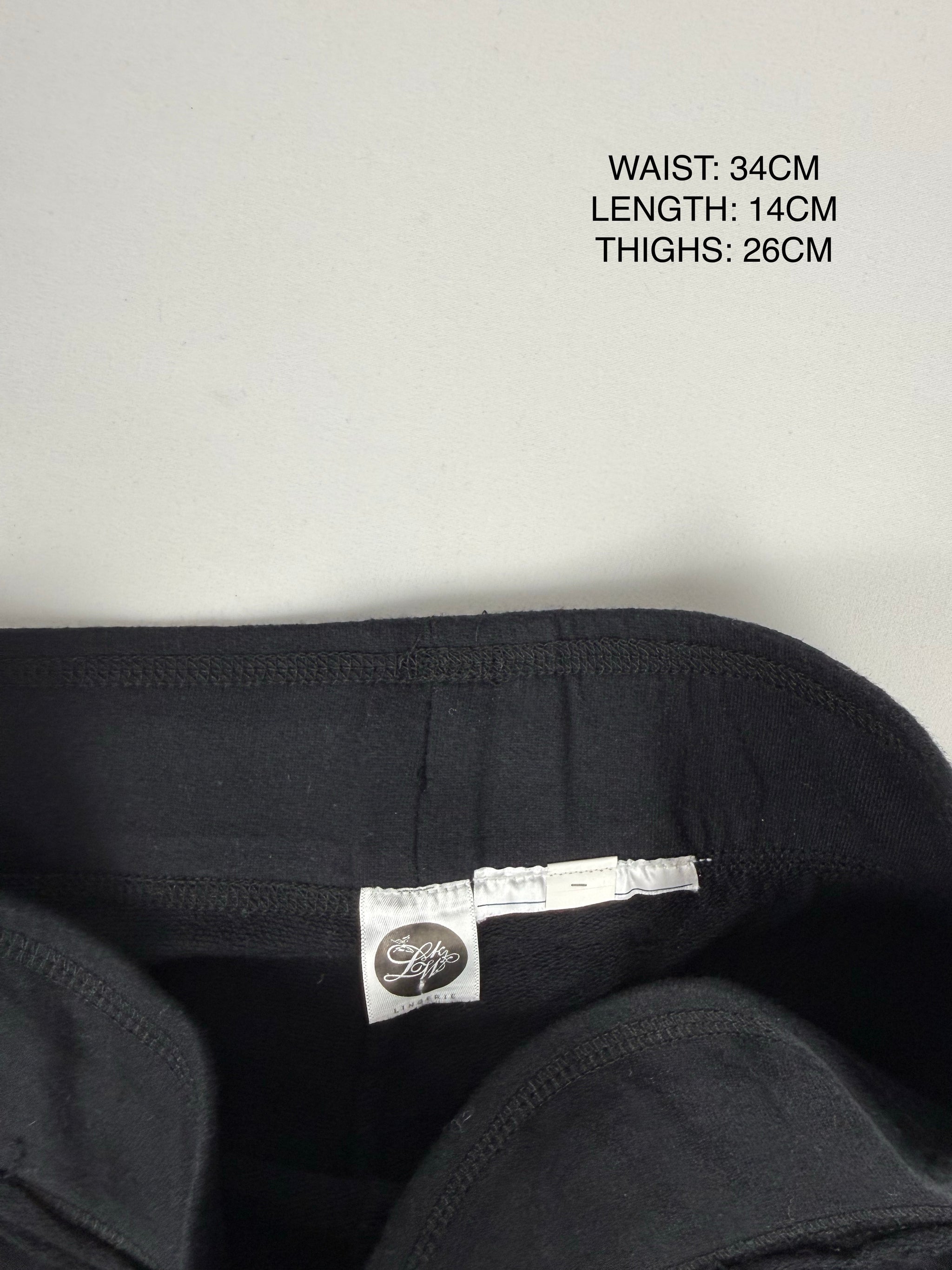Black cotton low rise mini short (S)