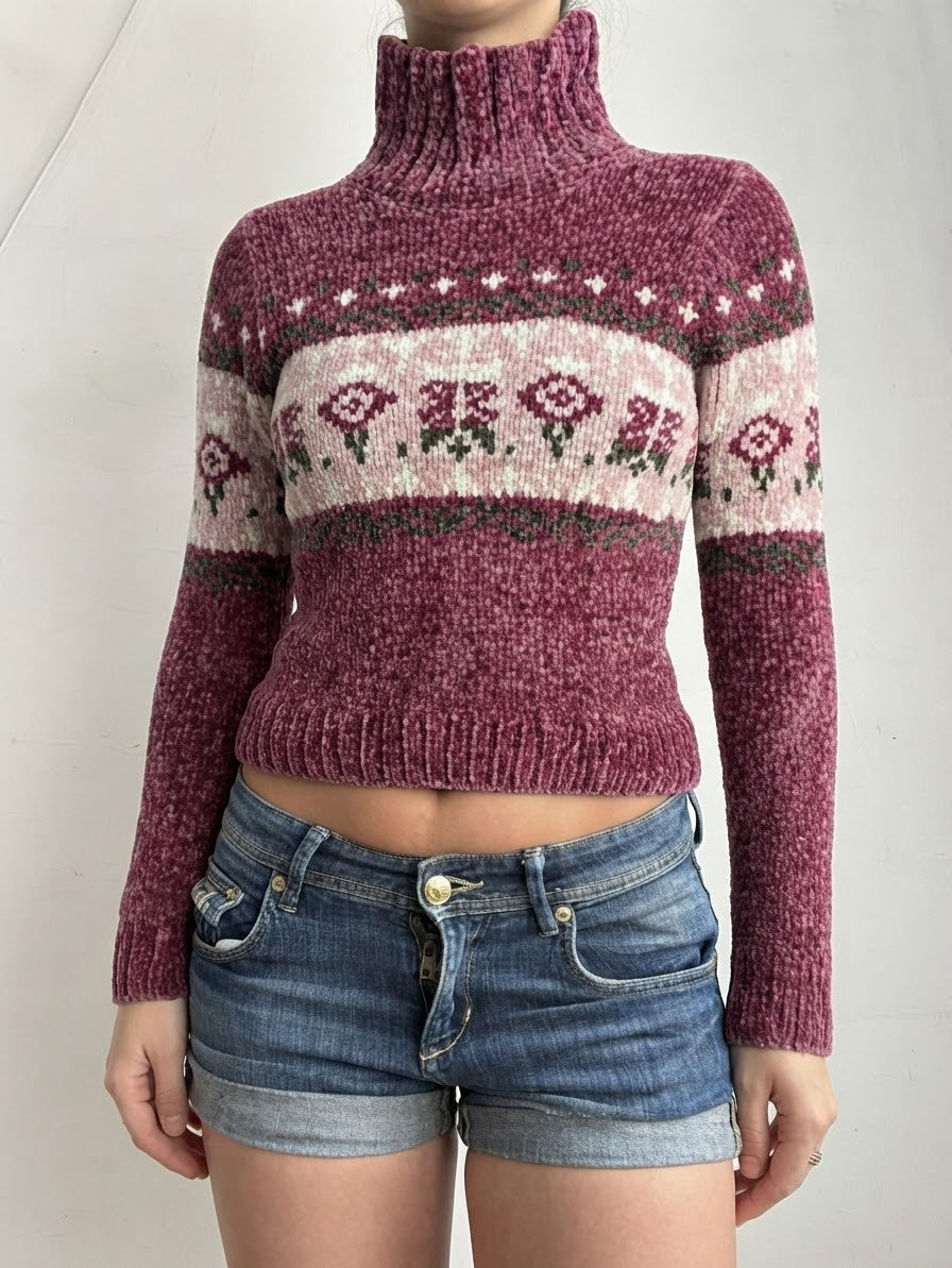 Pink turtleneck super soft jumper (XS)