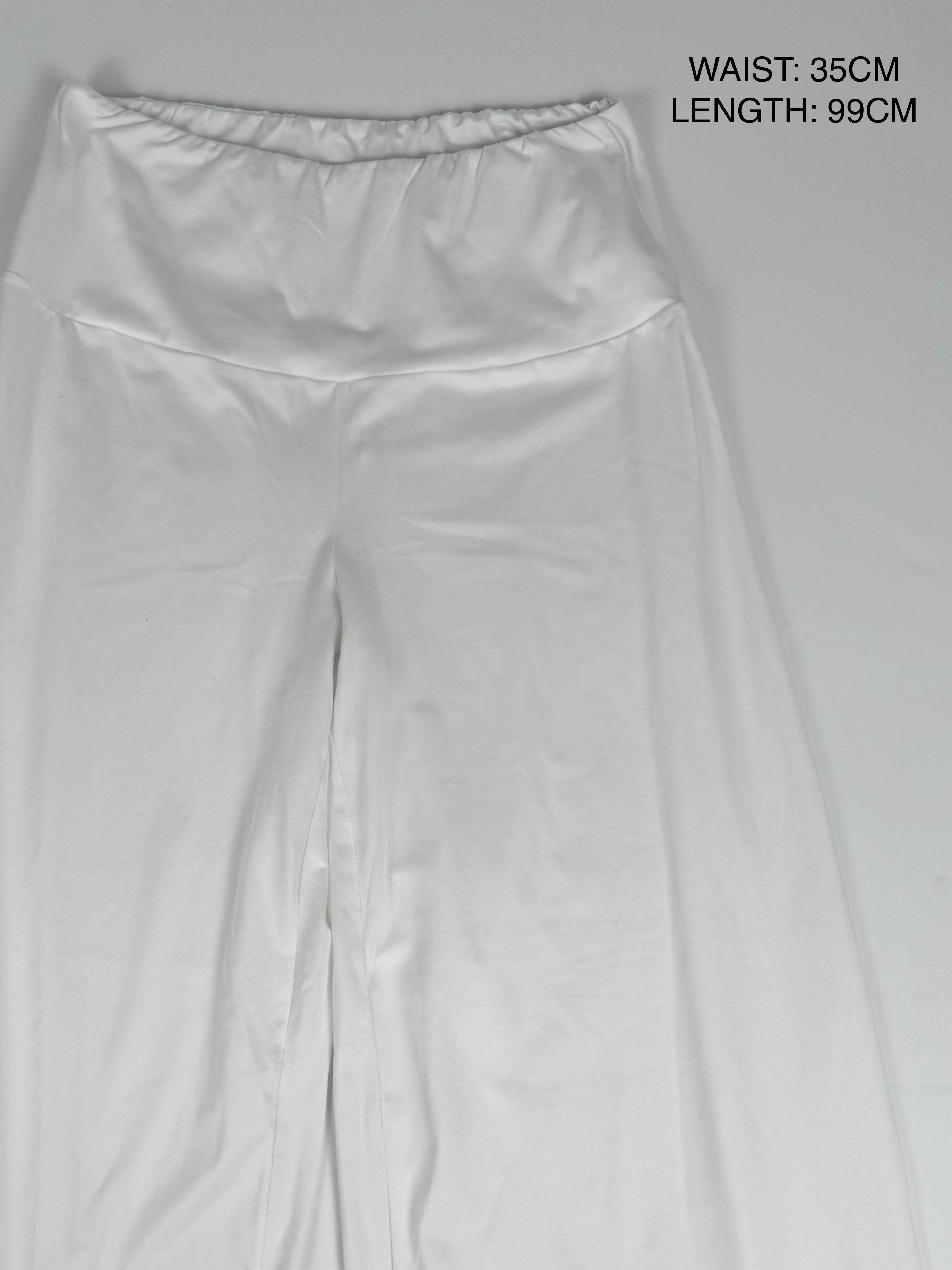White low rise baggy pants (M)