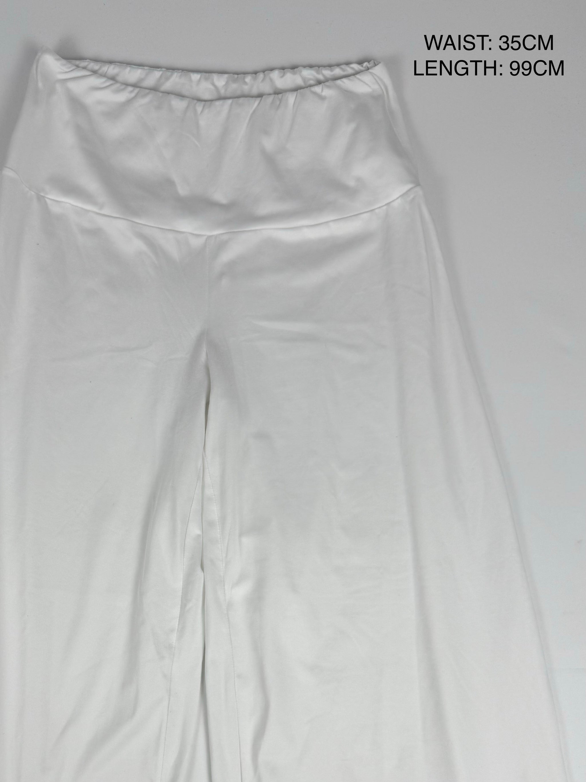White low rise baggy pants (M)