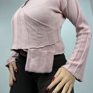 Pink pocket jumper (S/M)