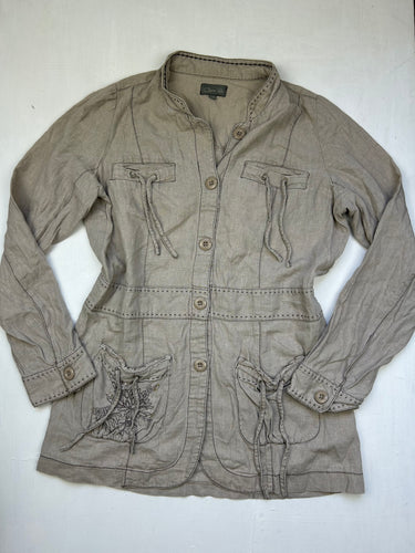Beige linen blazer jacket (XL)
