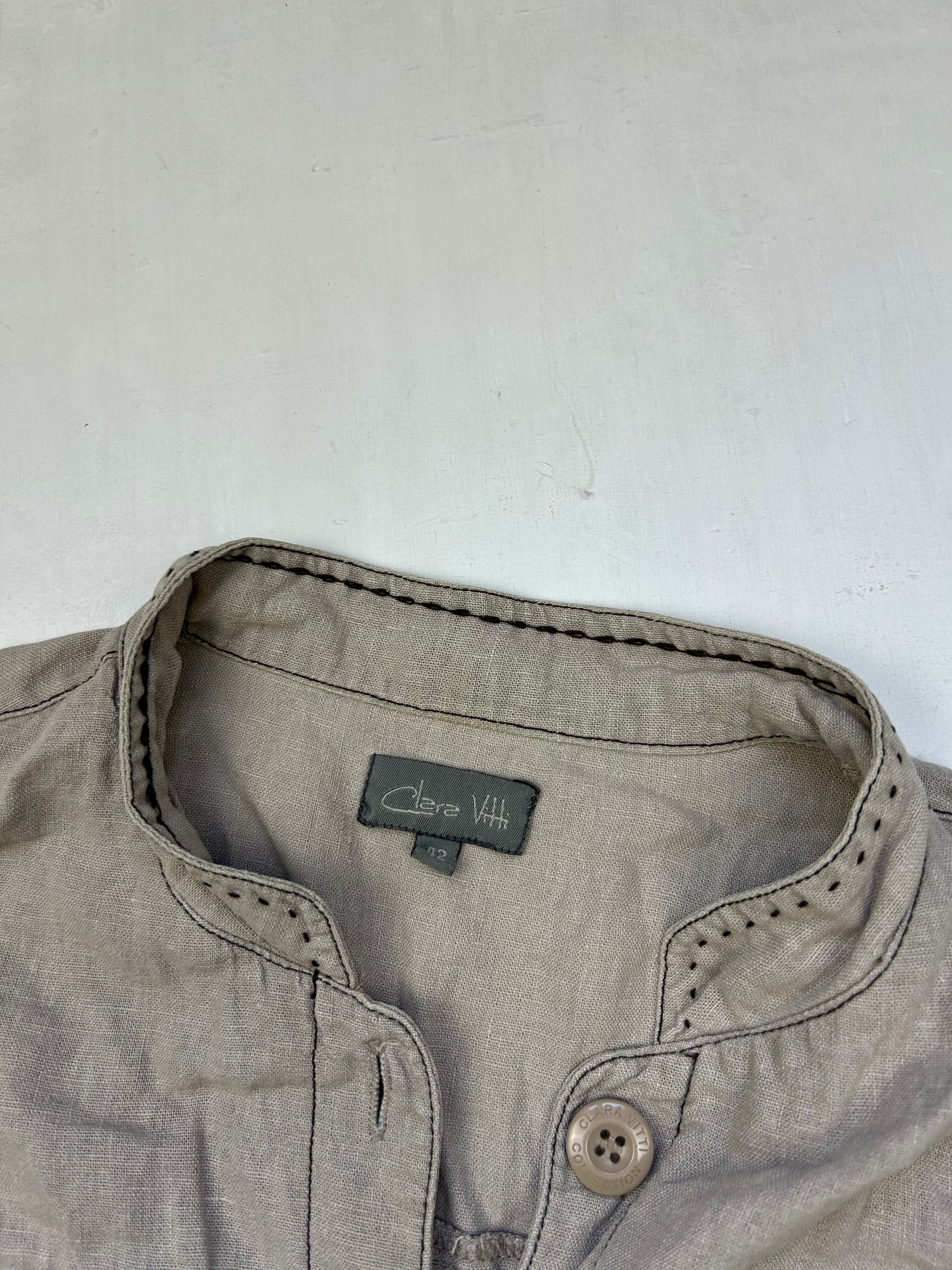 Beige linen blazer jacket (XL)