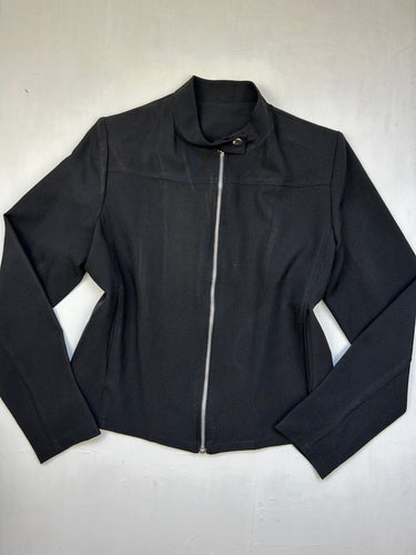 Black blazer zip up office jacket (M)