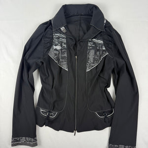 Black lightweight zip up office jacket (M)