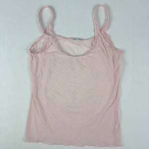 Baby pink mesh babydoll cami top (M)