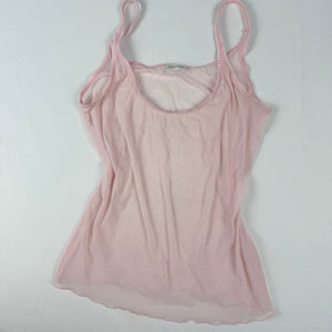 Baby pink mesh babydoll cami top (M)