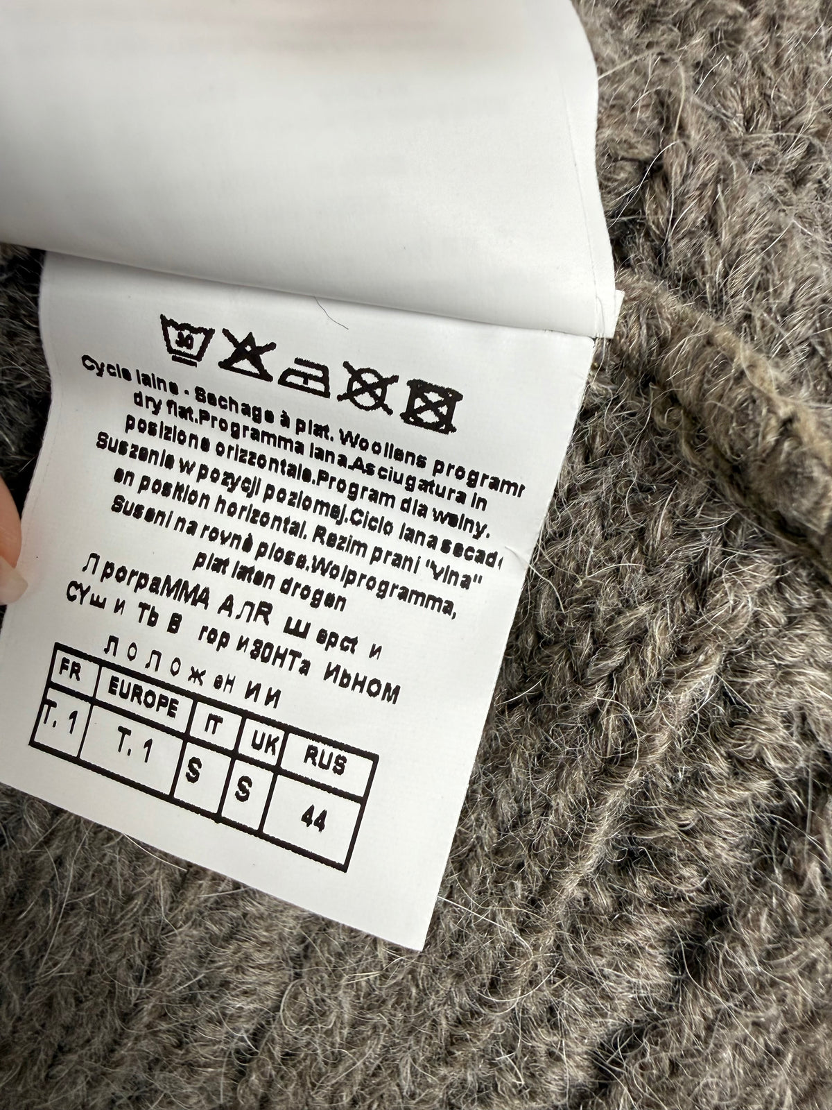 Khaki faux fur trim bolero (S)