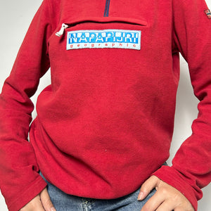 Red half zip fleece sweatshirt (M)