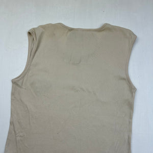 Beige cotton stretchy butterfly tank top (XL)