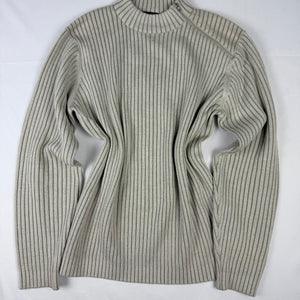 Beige zip up ribbed jumper (XXL)