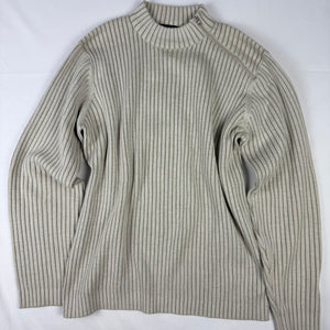 Beige zip up ribbed jumper (XXL)