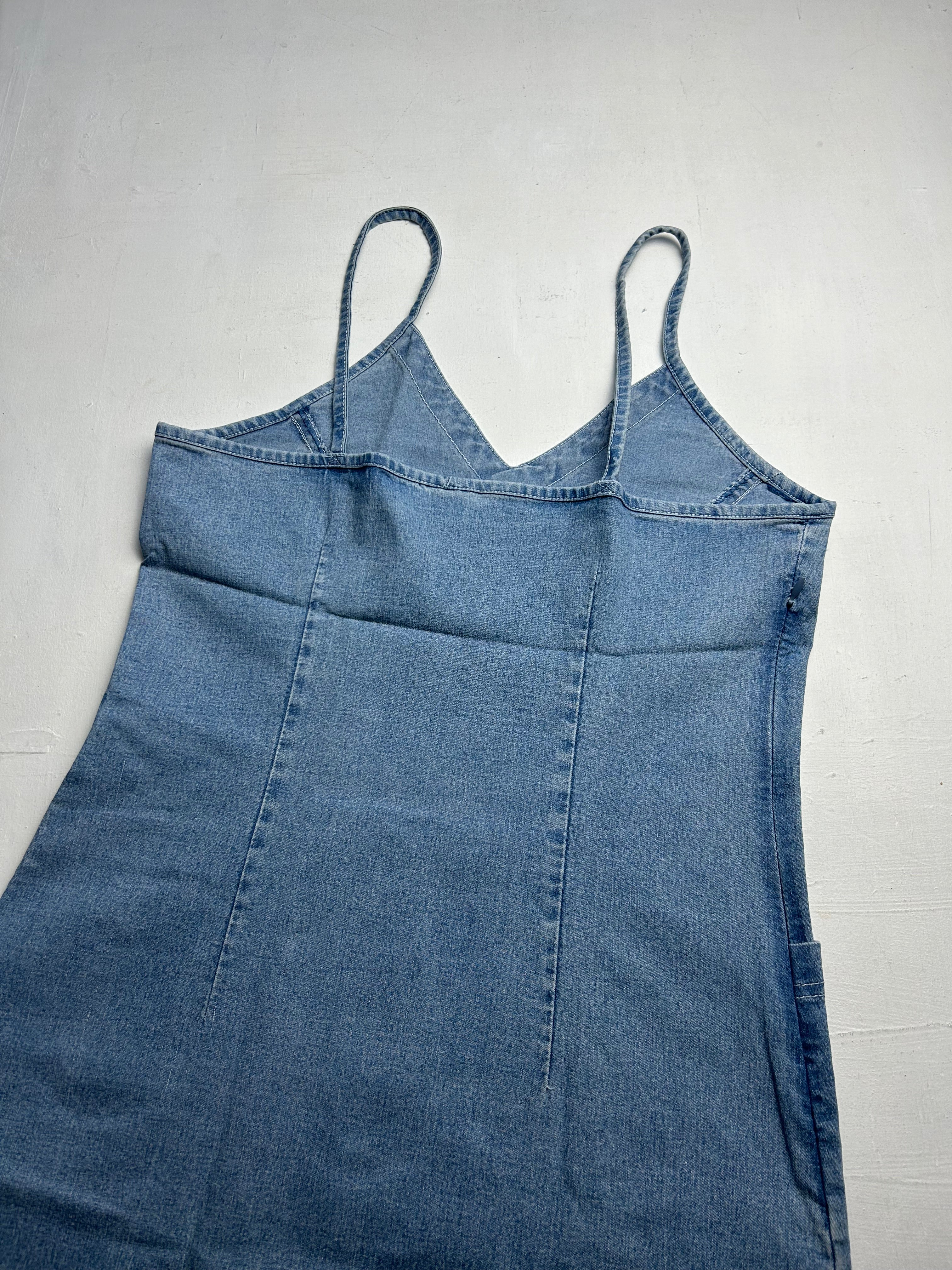 Denim jean blue Y2K vintage mini dress (S)