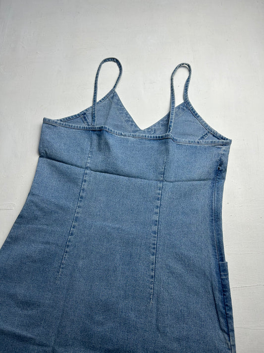 Denim jean blue Y2K vintage mini dress (S)