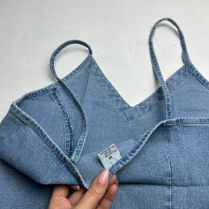 Denim jean blue Y2K vintage mini dress (S)