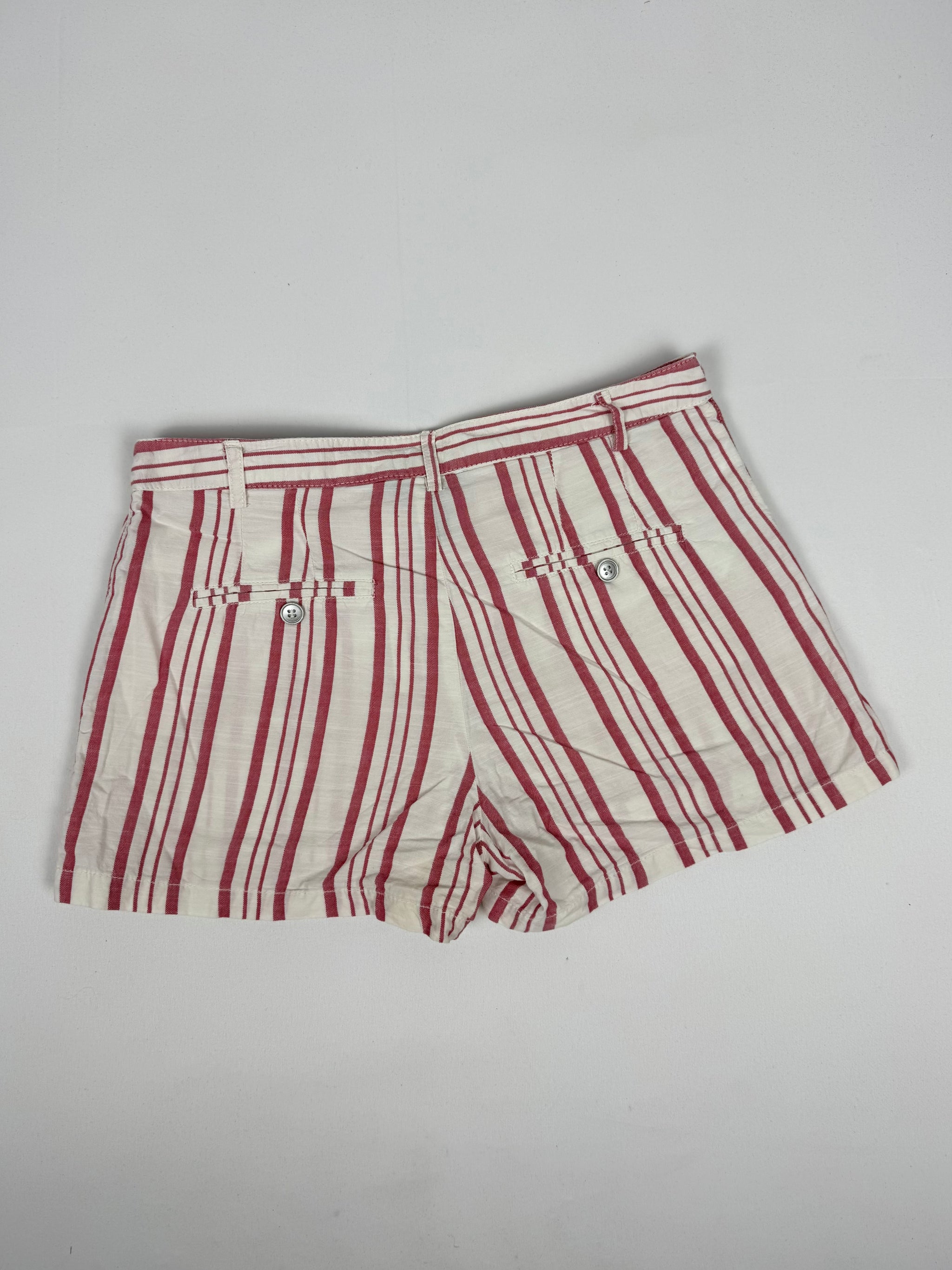 White striped cotton low rise mini short (M)