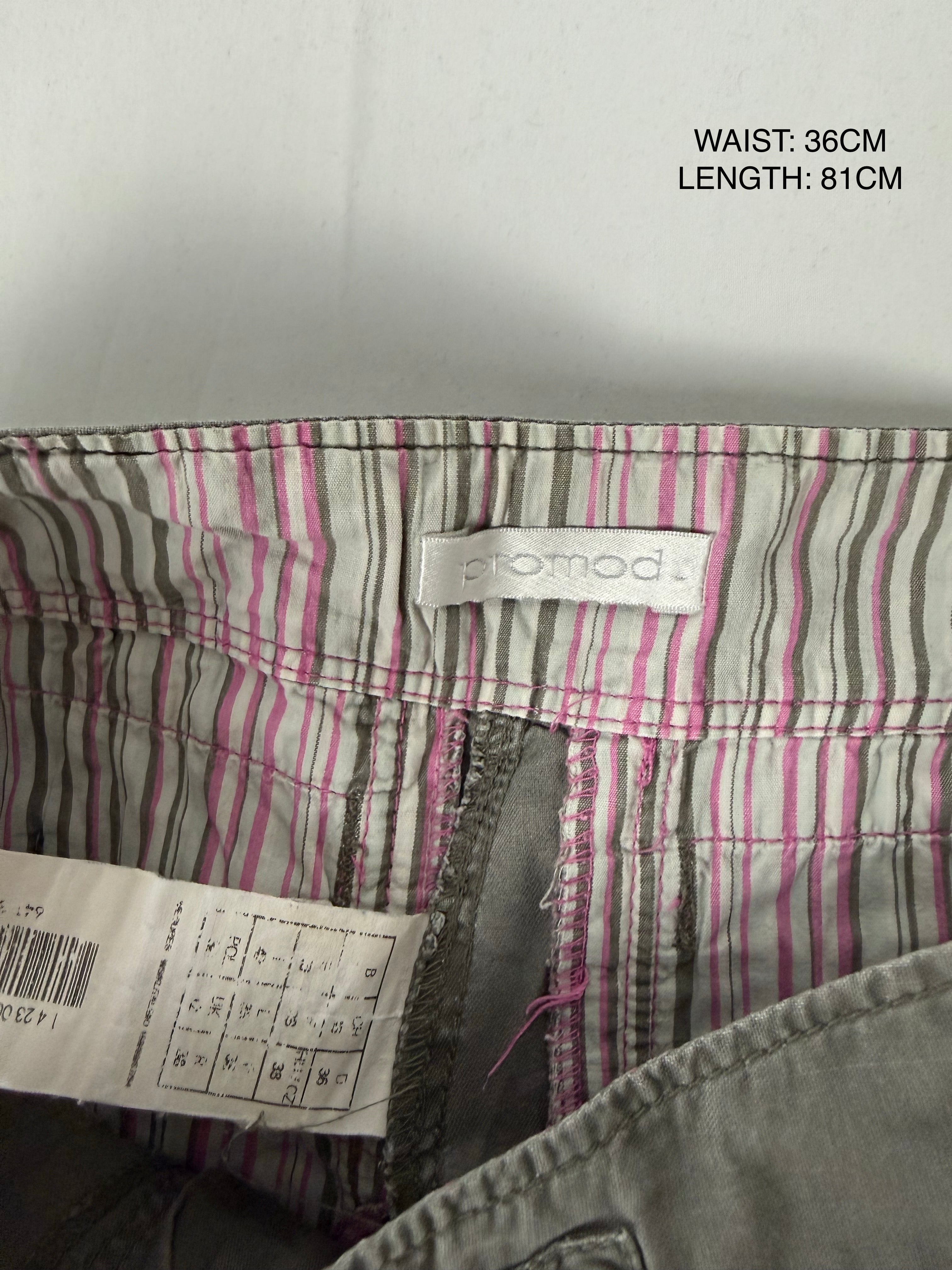 Khaki utility low rise capri pants (S/M)