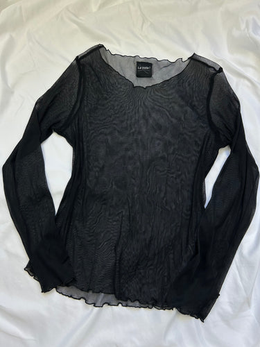 Black mesh long sleeves top (S/M)
