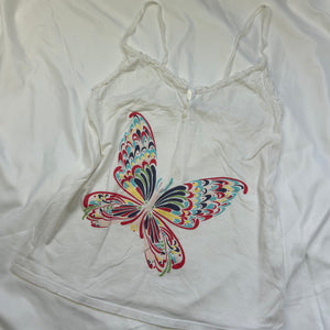 White butterfly cami top (S)