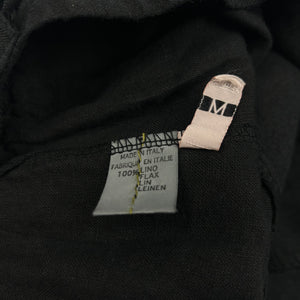Black 100% linen low rise pleated mini skirt (M)