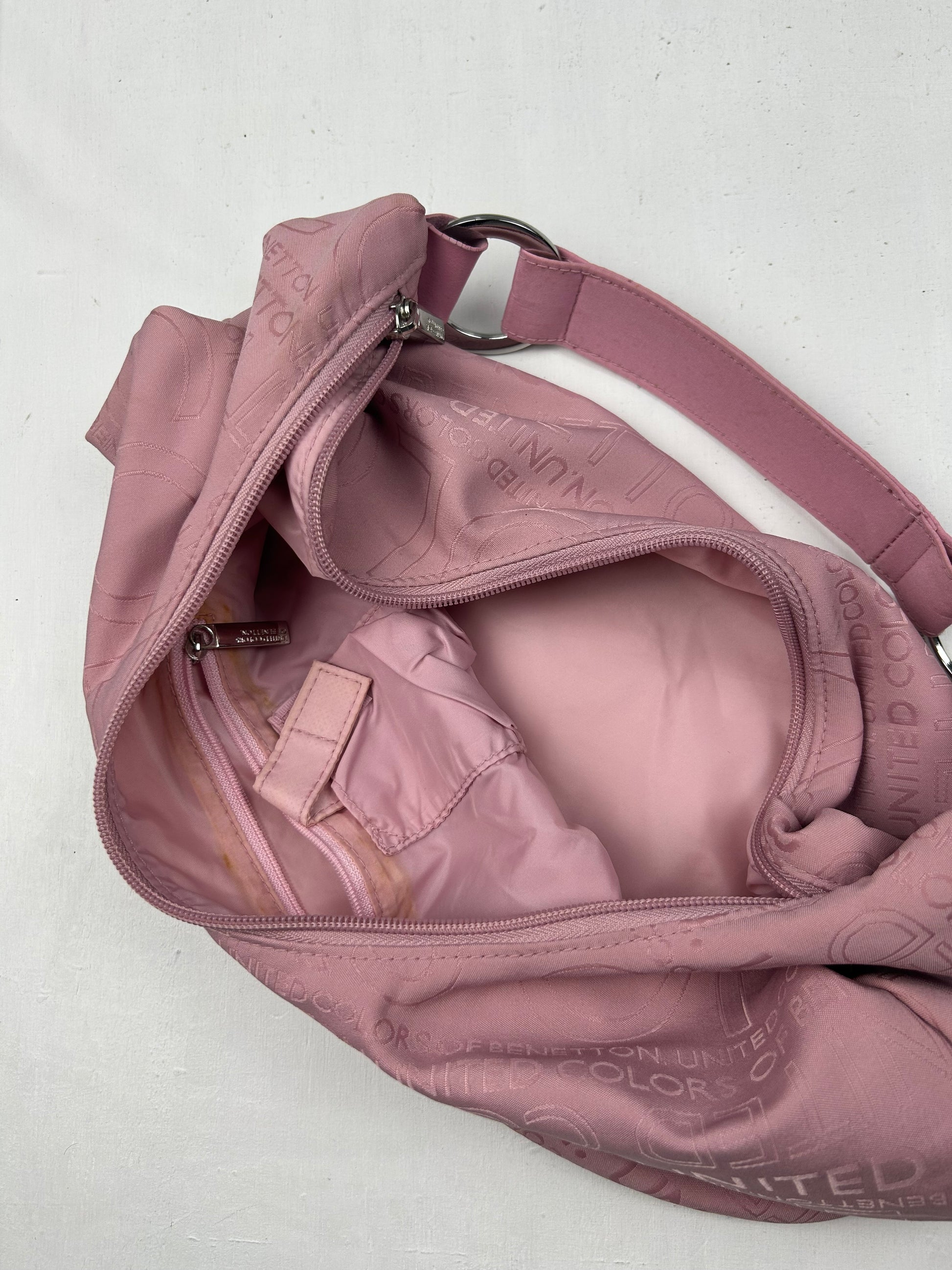 Baby pink graphic shoulder bag