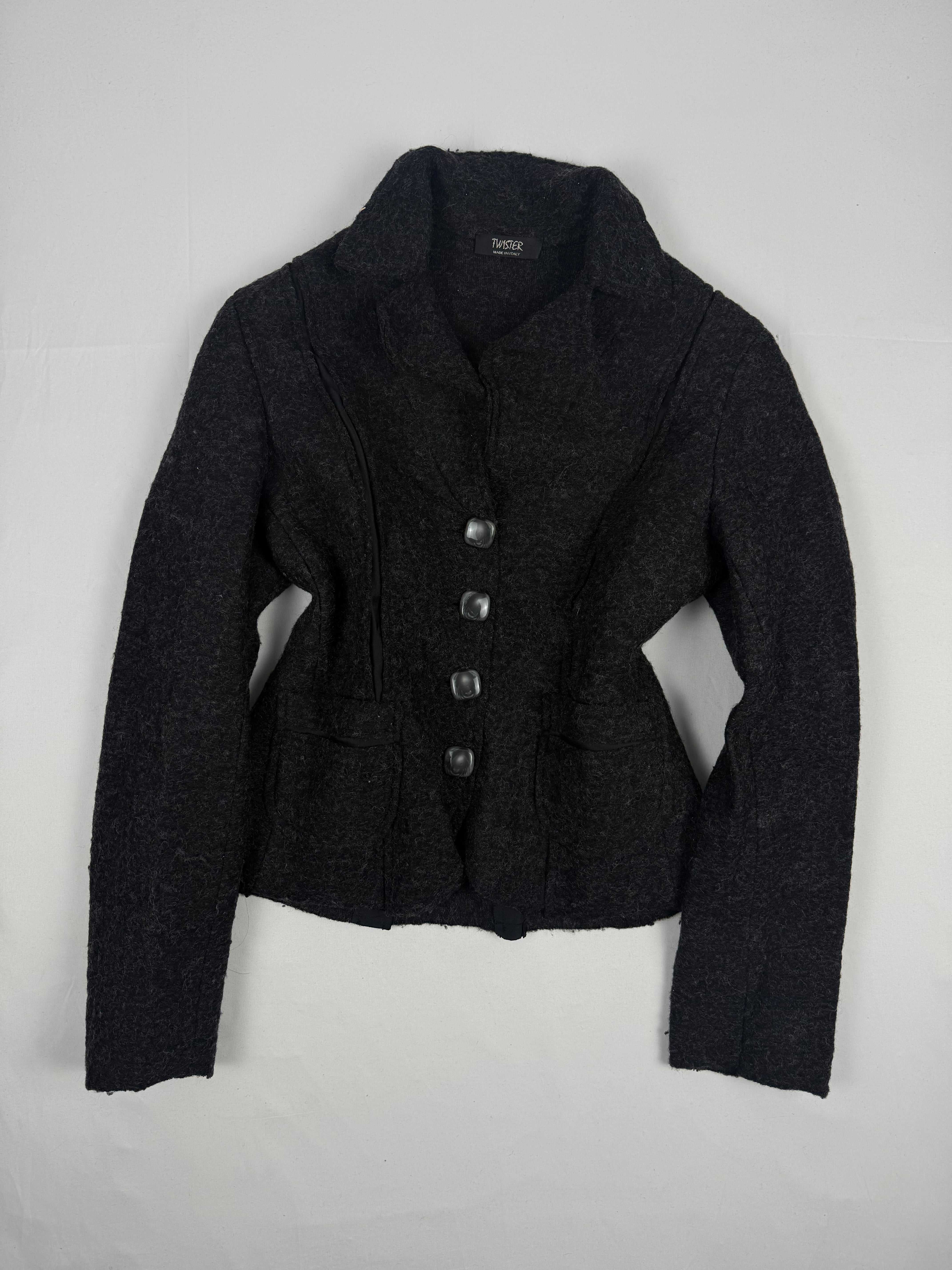 Dark grey tight fit wool jacket (S/M)