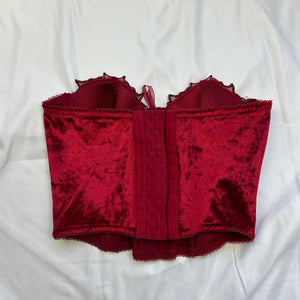 Red velvet corset top (S)