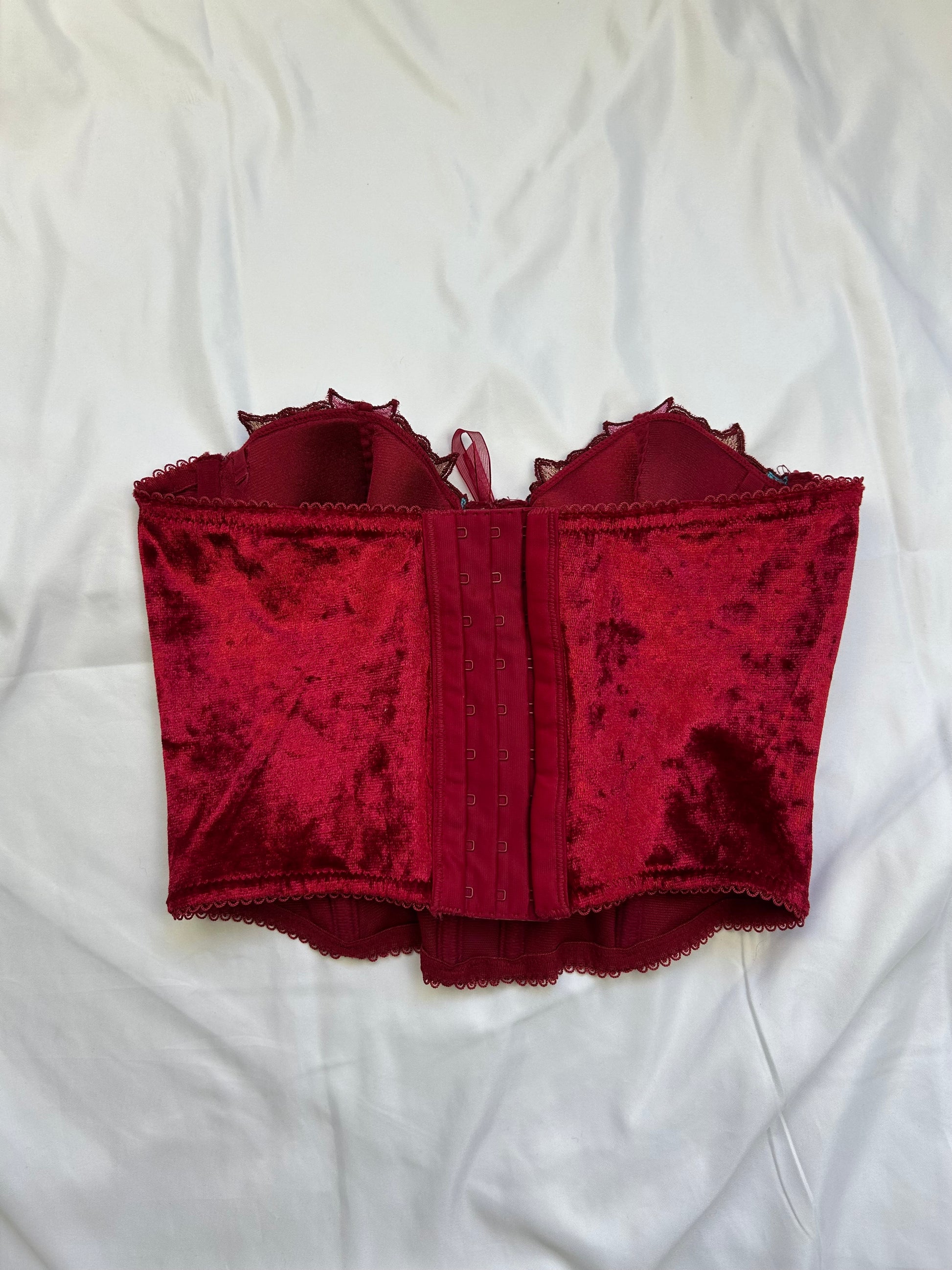 Red velvet corset top (S)