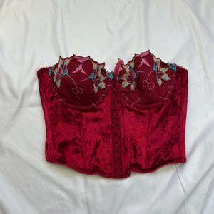 Red velvet corset top (S)